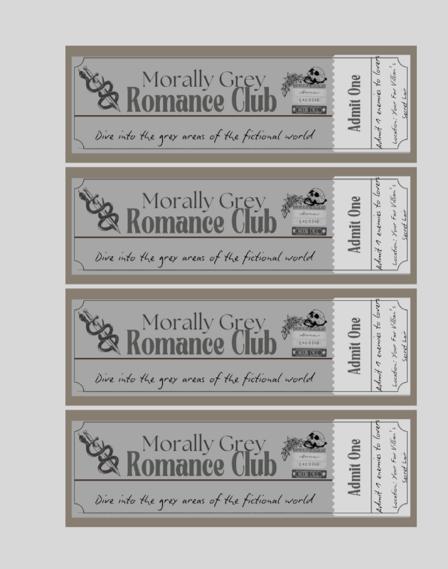 Morally Grey Club Ticket Bookmark