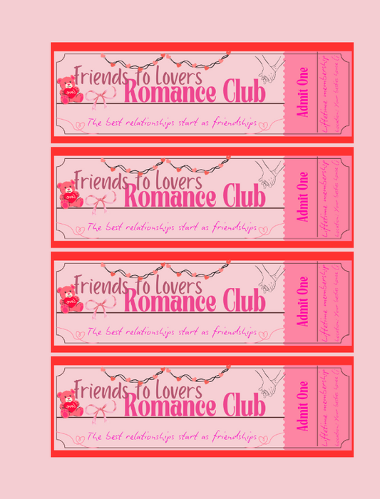 Friends to Lovers Club Ticket Bookmark