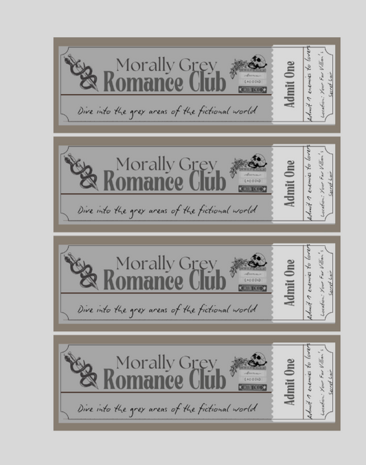 Morally Grey Club Ticket Bookmark